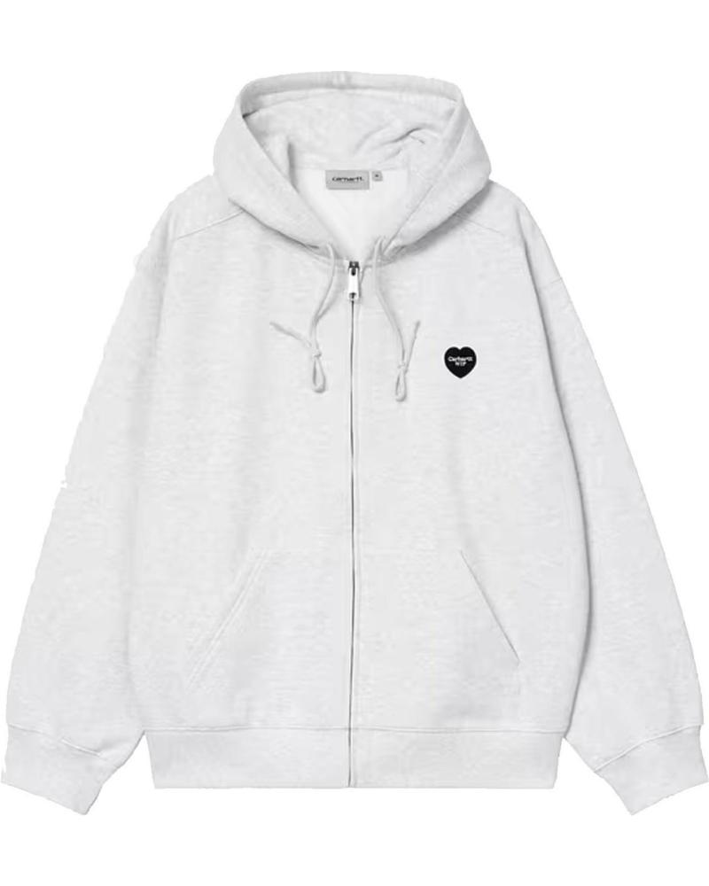 CARHARTT WIP SWEAT À CAPUCHE HOODED HEART II SWEAT JACKET UNISEXE GRIS ASH HEAT GRIS