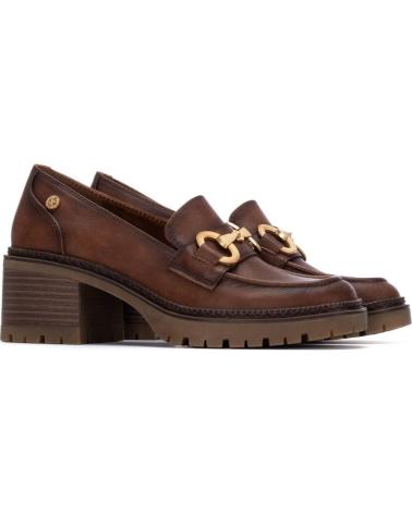 XTI 144274 MOCASSIM CAMEL COM SALTO E DETALHE DE CORRENTE CAMEL