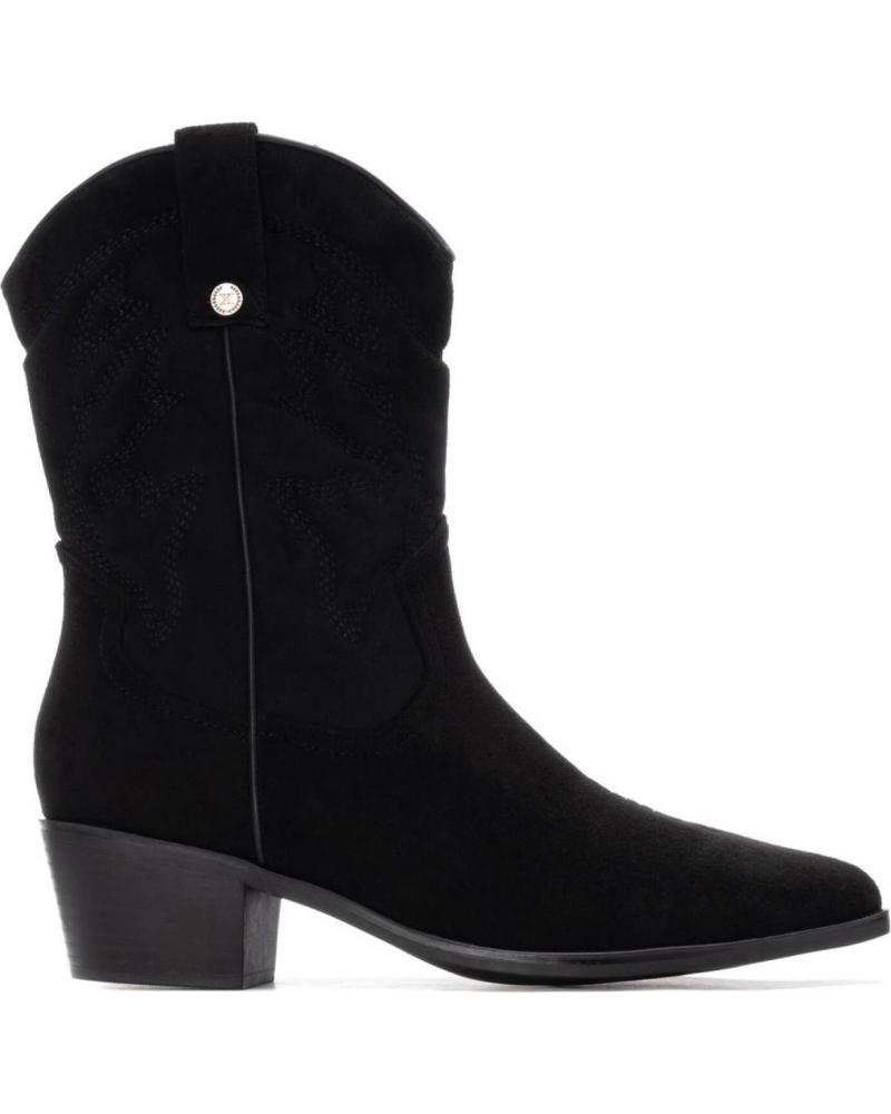 STIVALETTO COWBOY XTI 144307 NERO IN ECOPELLE SCAMOSCIATA CON TACCO CUBANO NEGRO