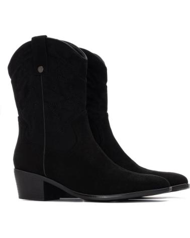 STIVALETTO COWBOY XTI 144307 NERO IN ECOPELLE SCAMOSCIATA CON TACCO CUBANO NEGRO