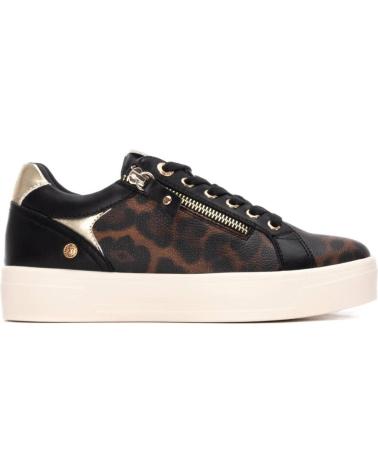 SNEAKERS XTI 144414 NERE CON STAMPA LEOPARDATA E CERNIERA NEGRO