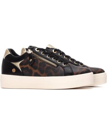 SNEAKERS XTI 144414 NERE CON STAMPA LEOPARDATA E CERNIERA NEGRO