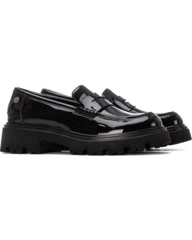 MOCASSINS XTI 144426 PRETO VERNIZ COM SOLA TRATORADA NEGRO