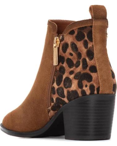 CARMELA 162582 CAMEL SUEDE CHELSEA BOOT WITH ANIMAL PRINT DETAIL CAMEL