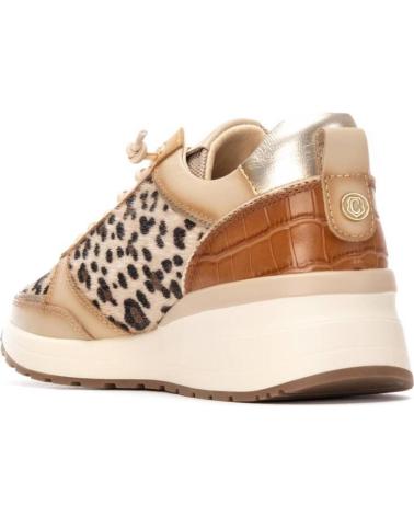 ZAPATILLAS CARMELA 162653 BEIGE CON ANIMAL PRINT Y CREMALLERA LATERAL BEIGE