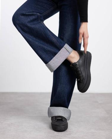 REFRESH 173072 BLACK PLATFORM SNEAKERS NEGRO
