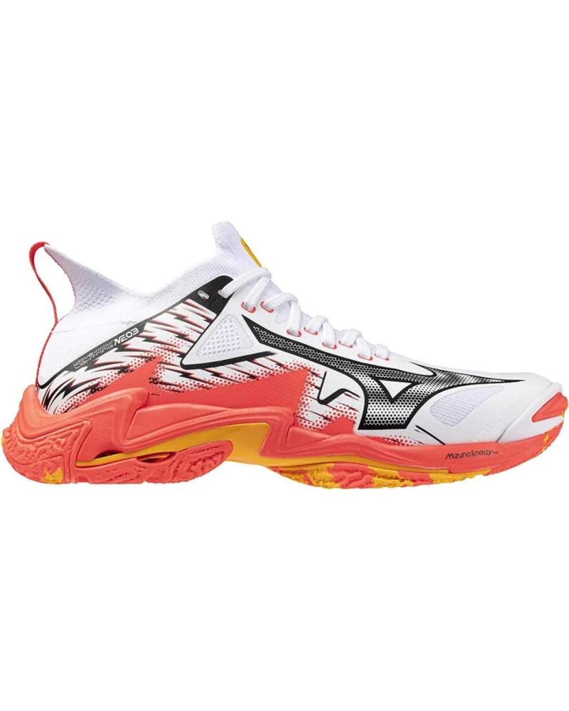 MIZUNO WAVE LIGHTNING NEO 3 - HANDBALL- UND VOLLEYBALLSCHUHE WEISS UND ORANGE BLANCO-NARANJA