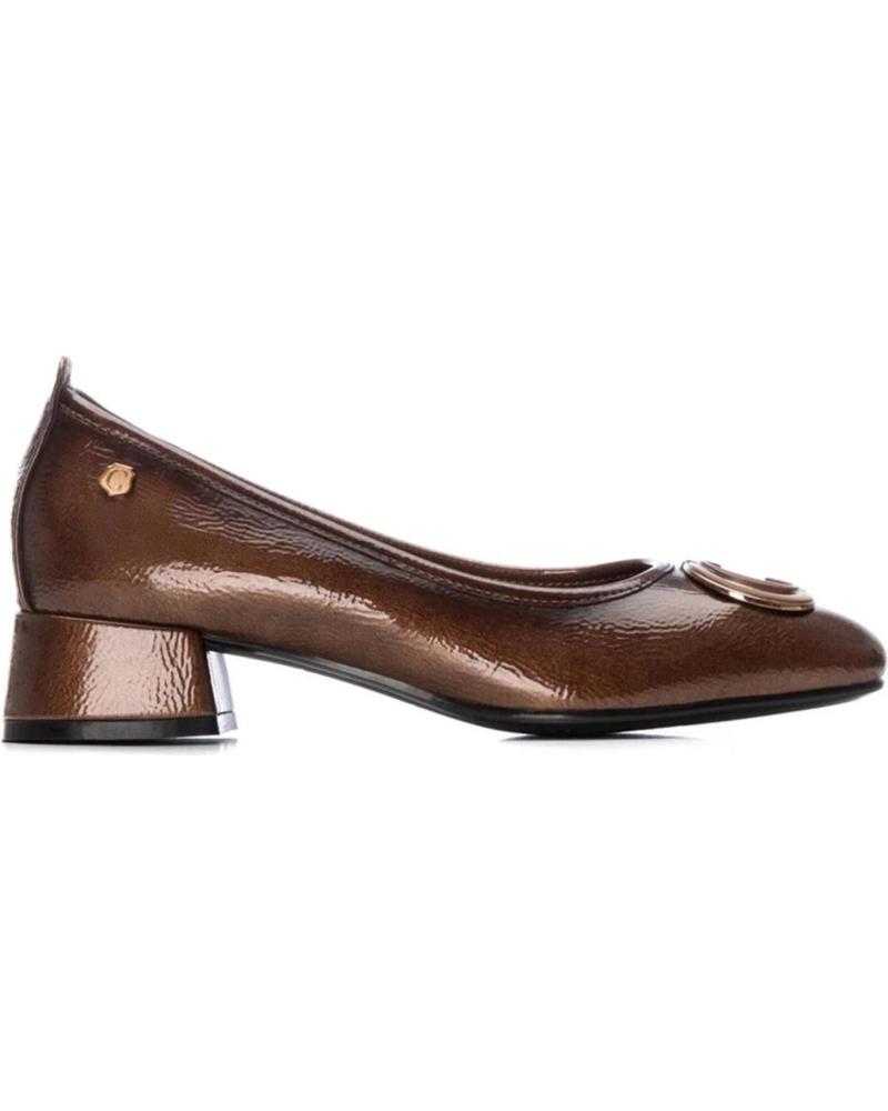 CARMELA 162540 TAUPE PATENT LEATHER BLOCK HEEL SHOES TAUPE