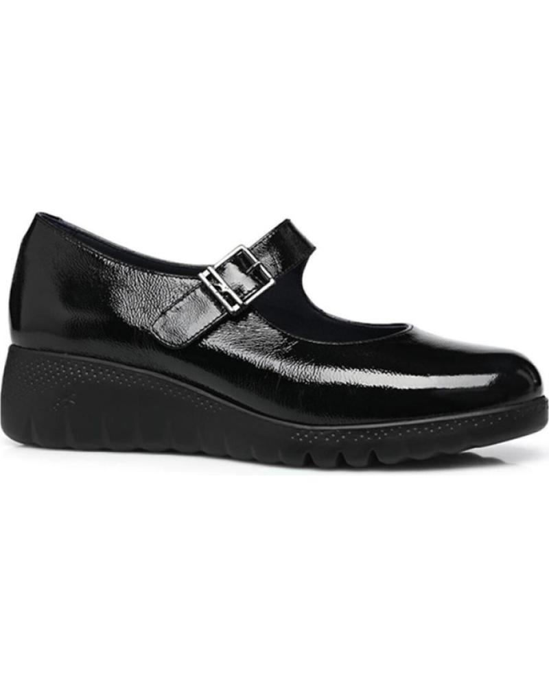 FLUCHOS SAPATOS MARY JANE F2247 PRETO VERNIZ COM FIVELA NEGRO