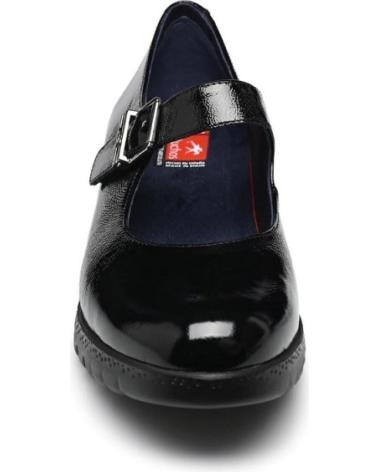 FLUCHOS SAPATOS MARY JANE F2247 PRETO VERNIZ COM FIVELA NEGRO