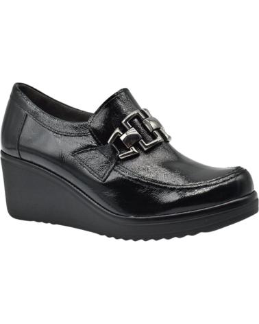 MOCASSIM PITILLOS DE CUNHA PRETO COM FIVELA METÁLICA NEGRO