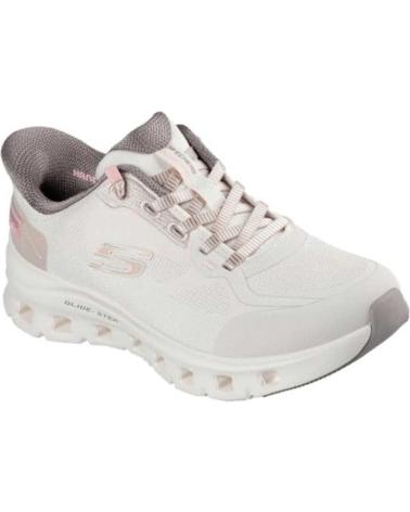 SKECHERS GLIDE-STEP PRO SK150428 CASUAL SNEAKERS BEIGE WITH PINK DETAILS BEIGE