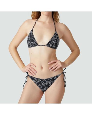 JIMMY LION DANCERS BLACK PRINTED BIKINI SET NEGRO