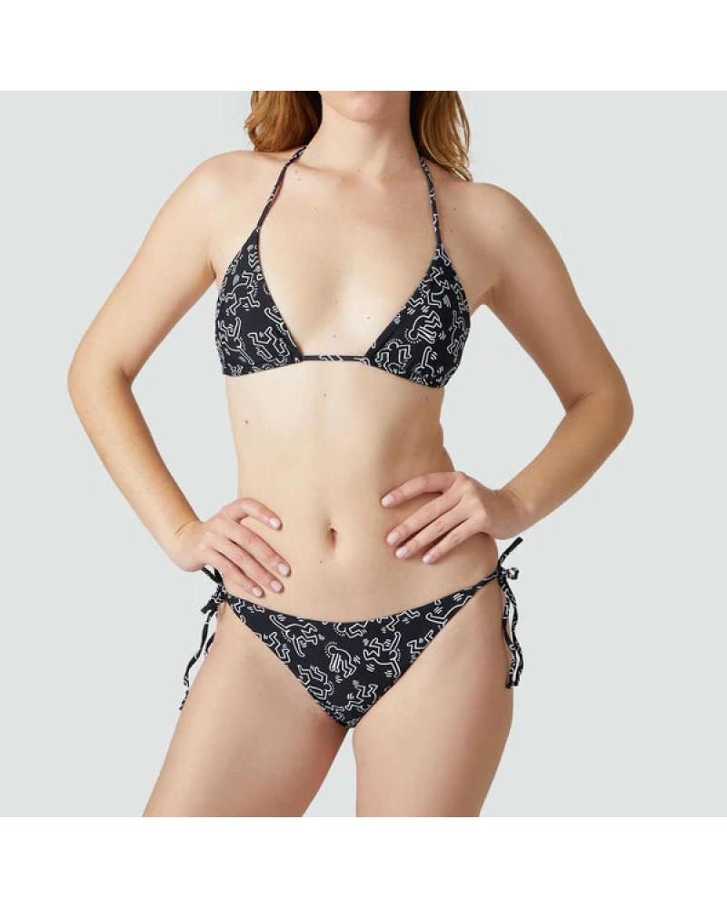 JIMMY LION DANCERS BLACK PRINTED BIKINI SET NEGRO