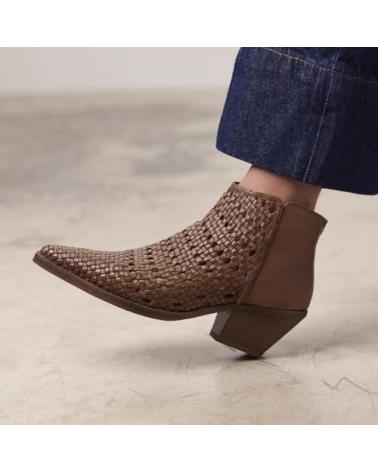 GIOSEPPO LIVONIA COWBOY-STIEFELETTEN 73597 BRAUN GEFLOCHTEN AUS LEDER CUERO