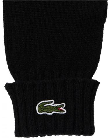 LACOSTE JERSEY KNIT WOOL GLOVES BLACK RV045200 BLACK