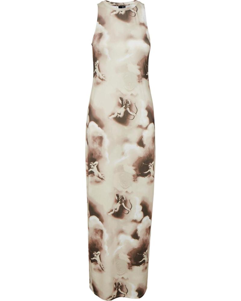 VERO MODA SNTHEODORA VESTIDO MAXI LS - PNT BEIGE