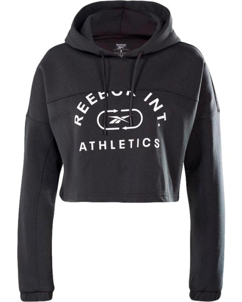 REEBOK CROPPED HOODIE GS1917 BLACK NEGRO