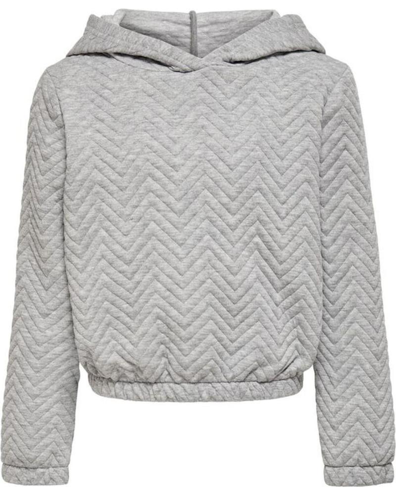 FELPA CON CAPPUCCIO TRAPUNTATA ONLY KIDS 15235549 GRIGIA GRIS