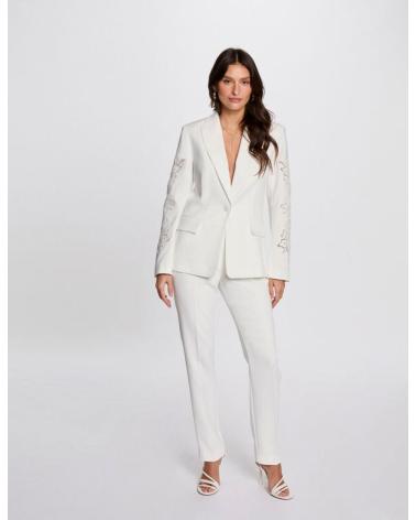 MORGAN BLAZER 251-VAPLI BLANC AVEC MANCHES EN DENTELLE BLANCO