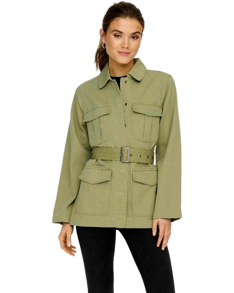 ONLY PARKA JACKET 15288803 MILITARY GREEN WITH BELT VERDE