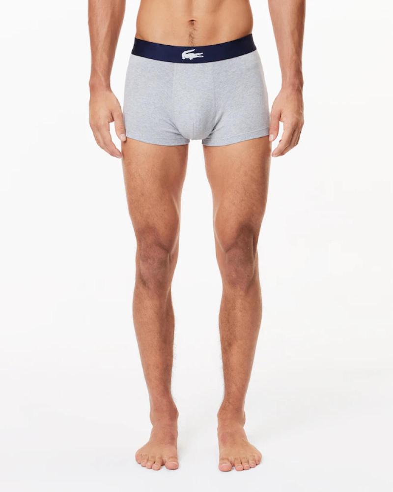 LOT DE 3 BOXERS AJUSTÉS LACOSTE 5H17774-00 BLEU MARINE AZUL MARINO