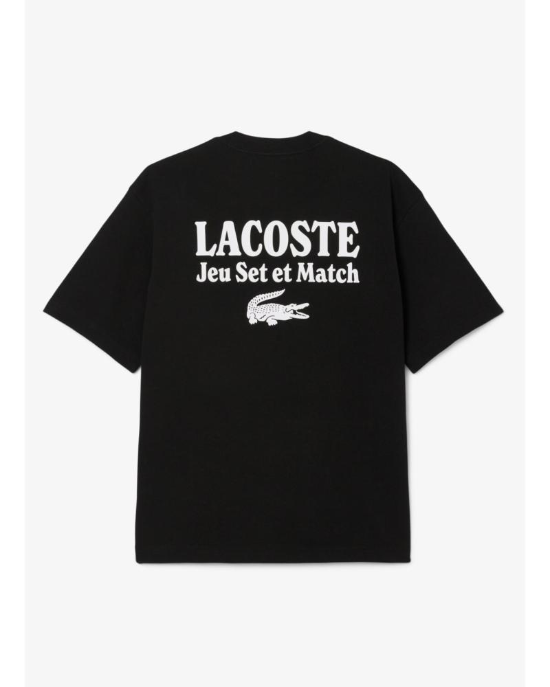 T-SHIRT LACOSTE NOIR 'JEU SET ET MATCH' NEGRO