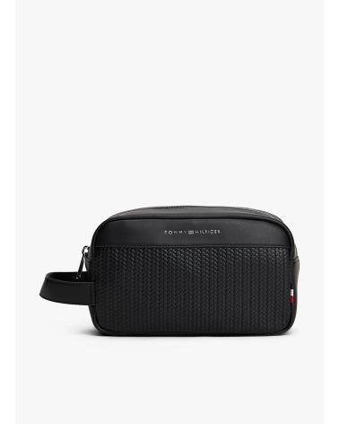 TOMMY HILFIGER TH WOVEN WASHBAG BLACK NEGRO