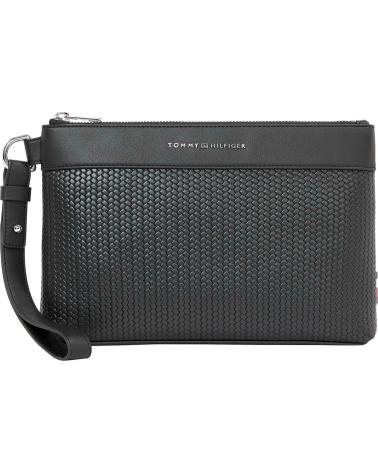 BOLSO DE MANO TOMMY HILFIGER TH WOVEN POUCH NEGRO NEGRO