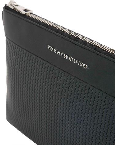 BOLSO DE MANO TOMMY HILFIGER TH WOVEN POUCH NEGRO NEGRO