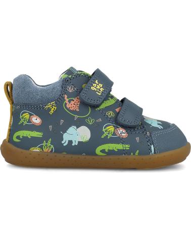 GARVALIN BOTINS BAREFOOT 251312 SOFT PETROLA ESTAMPADO ANIMAIS AZUL