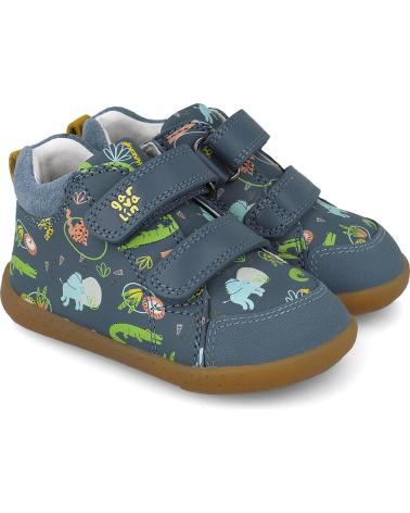 GARVALIN BOTINS BAREFOOT 251312 SOFT PETROLA ESTAMPADO ANIMAIS AZUL