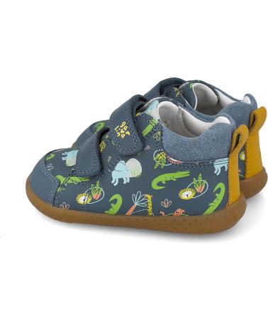 GARVALIN BOTINS BAREFOOT 251312 SOFT PETROLA ESTAMPADO ANIMAIS AZUL