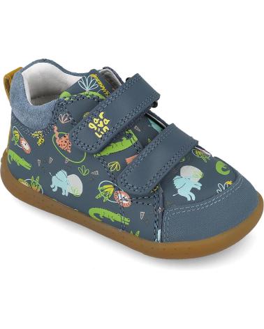 GARVALIN BOTINS BAREFOOT 251312 SOFT PETROLA ESTAMPADO ANIMAIS AZUL