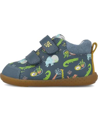 GARVALIN BOTINS BAREFOOT 251312 SOFT PETROLA ESTAMPADO ANIMAIS AZUL