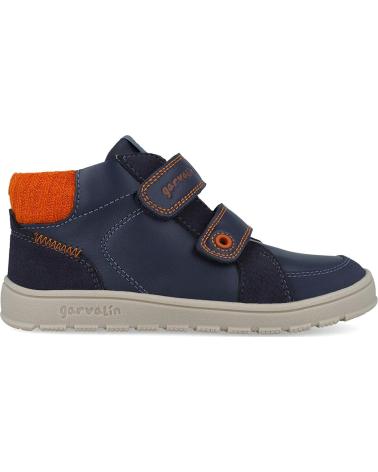 BOTÍN BAREFOOT GARVALIN URBAN SOFT KIDS 251504 MARINO AZUL CON NARANJA AZUL