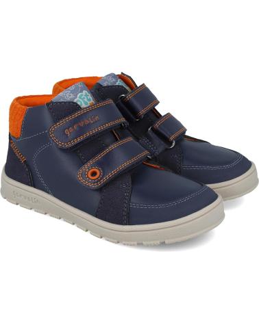 BOTÍN BAREFOOT GARVALIN URBAN SOFT KIDS 251504 MARINO AZUL CON NARANJA AZUL
