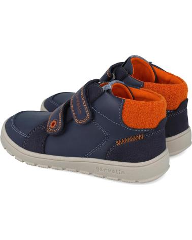 BOTÍN BAREFOOT GARVALIN URBAN SOFT KIDS 251504 MARINO AZUL CON NARANJA AZUL