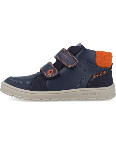 BOTÍN BAREFOOT GARVALIN URBAN SOFT KIDS 251504 MARINO AZUL CON NARANJA AZUL