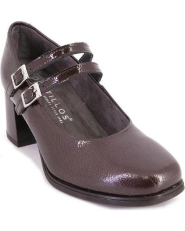 SAPATOS DE SALTO PITILLOS 10831 BORDÔ COM TIRAS E FIVELAS ROJO