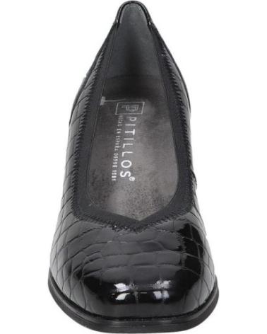 PITILLOS 10820 PRETO: SAPATO DE SALTO BAIXO COM DESIGN EFEITO CROCODILO NEGRO
