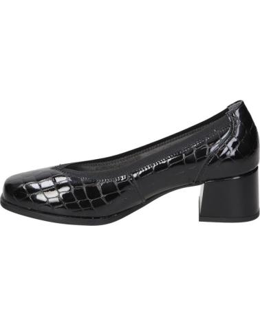 PITILLOS 10820 PRETO: SAPATO DE SALTO BAIXO COM DESIGN EFEITO CROCODILO NEGRO