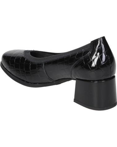 PITILLOS 10820 PRETO: SAPATO DE SALTO BAIXO COM DESIGN EFEITO CROCODILO NEGRO