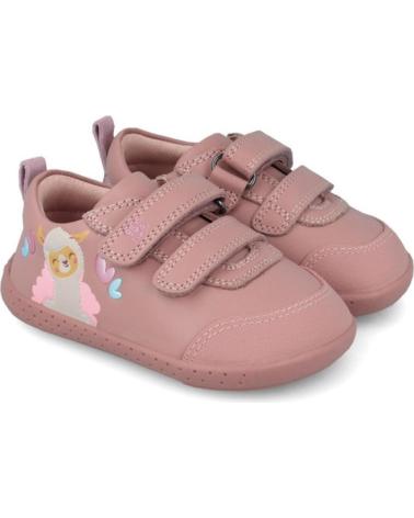 GARVALIN BAREFOOT SNEAKERS 251305 PINK WITH HOOK-AND-LOOP CLOSURE ROSA