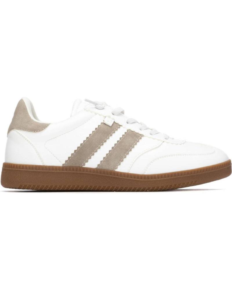 TÊNIS CASUAL XTI 144330 BRANCOS COM DETALHES BEGE BLANCO