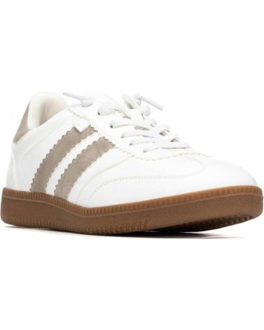 TÊNIS CASUAL XTI 144330 BRANCOS COM DETALHES BEGE BLANCO