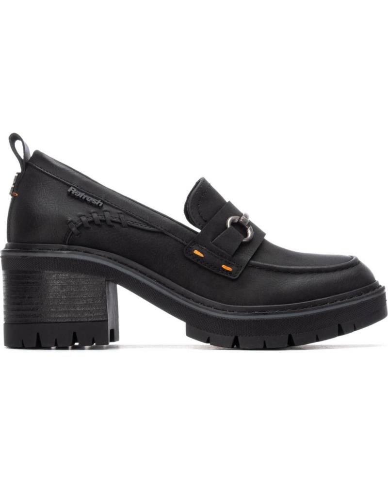 REFRESH MOCASSINS 172908 PRETOS COM SALTO ROBUSTO NEGRO