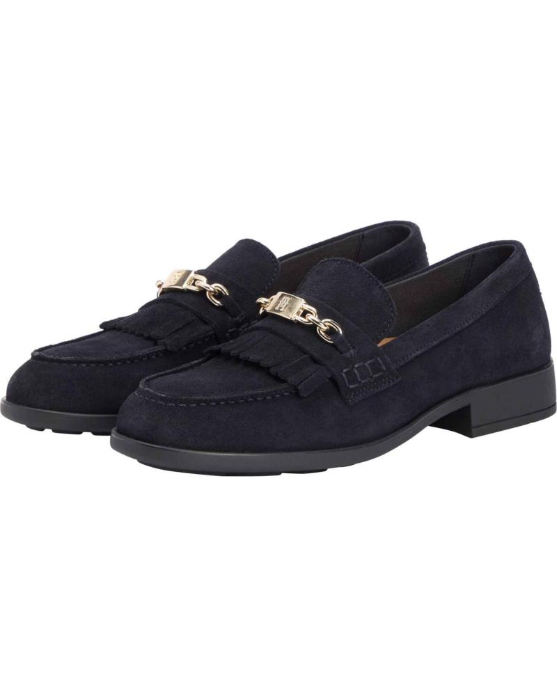 MOCASSIM TOMMY HILFIGER FW08972 AZUL COM DETALHE METÁLICO AZUL