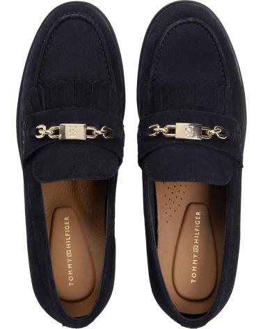 MOCASSIM TOMMY HILFIGER FW08972 AZUL COM DETALHE METÁLICO AZUL