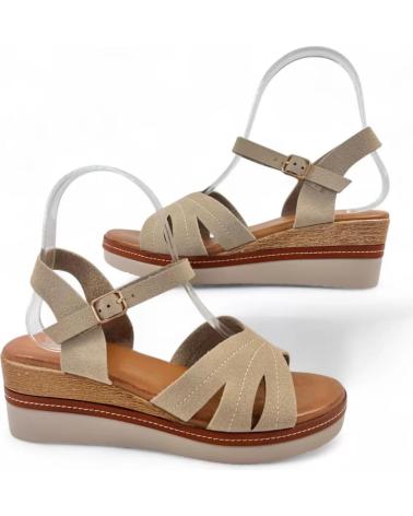 TIMBOS SANDALO CON ZEPPA COMODO KAKI 131402 MARRóN